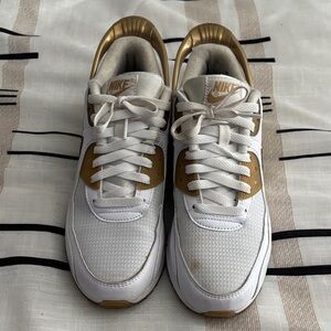 Nike Gold and White Athletic Shoes